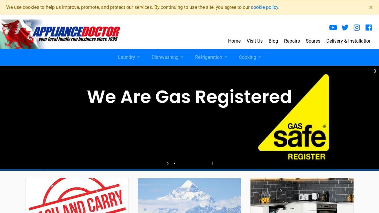 APPLIANCE DOCTOR LTD website screenshot