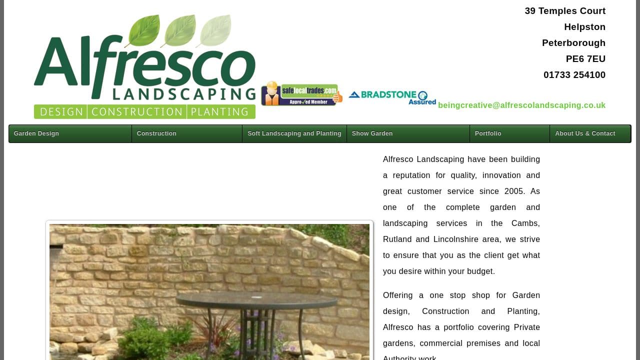 ALFRESCO LANDSCAPING LTD. website screenshot