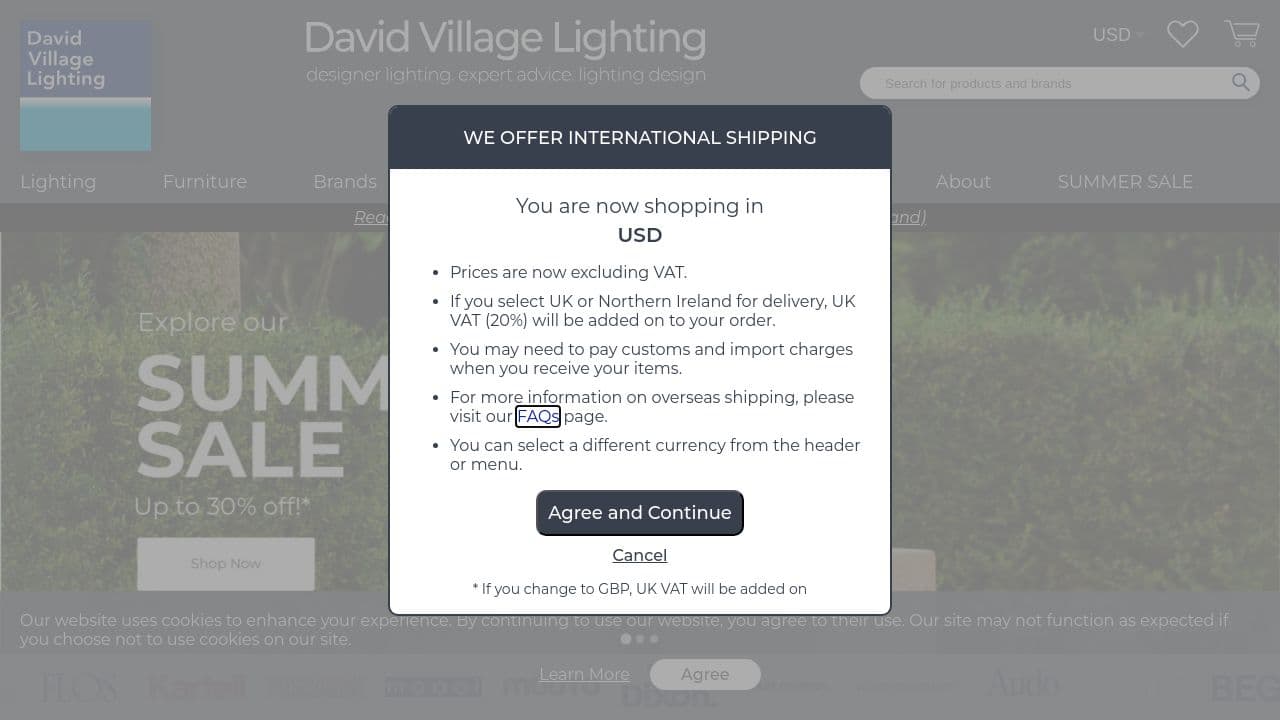 DAVID VILLAGE LIGHTING LTD website screenshot