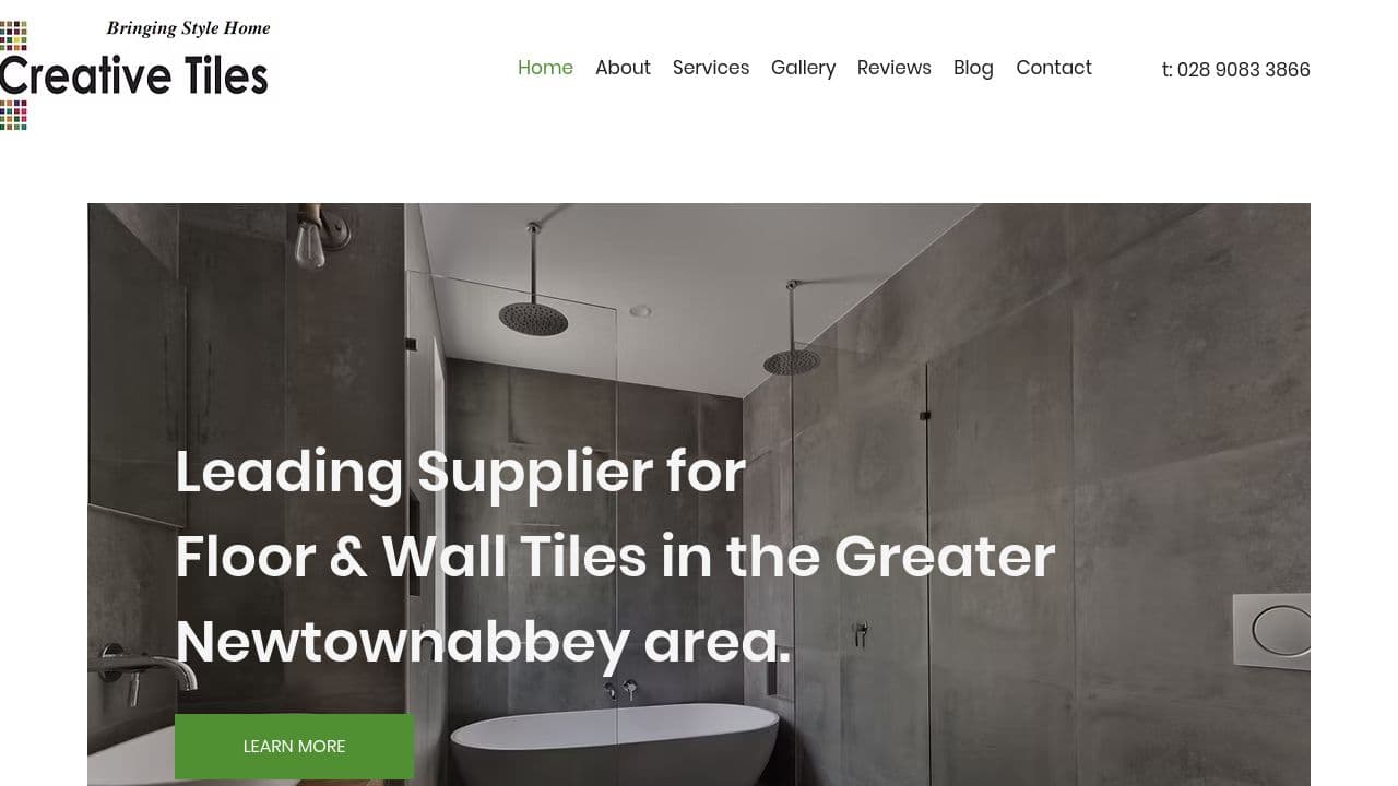 CREATIVE TILES (NI) LIMITED website screenshot