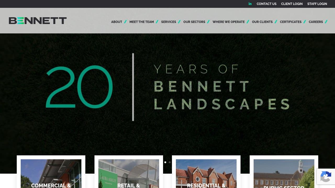 BENNETT LANDSCAPES & MAINTENANCE LTD website screenshot