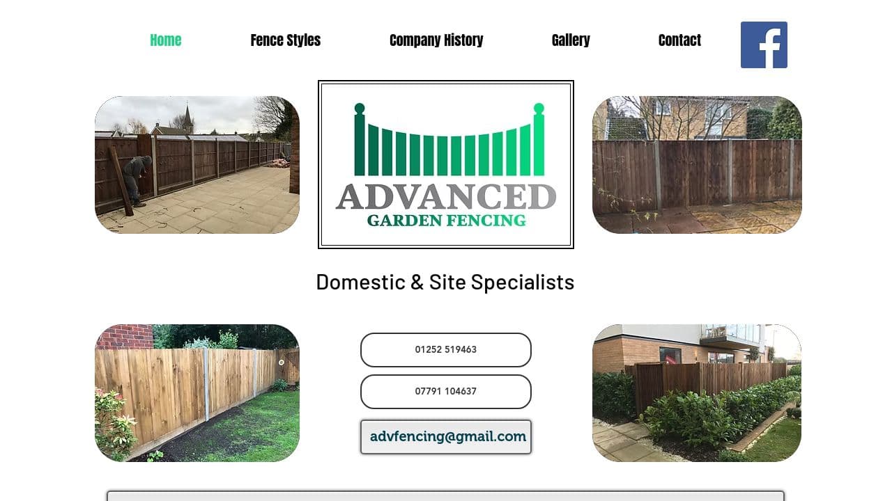 ADVANCED GARDEN FENCING LIMITED website screenshot