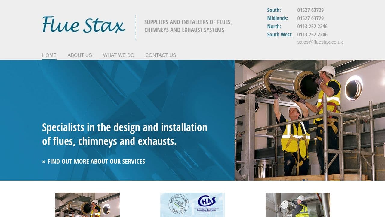 FLUE-STAX LIMITED website screenshot