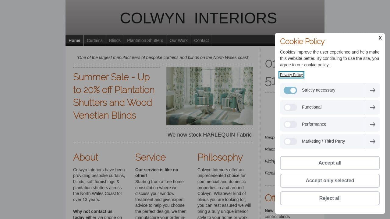 COLWYN INTERIORS HOME IMPROVEMENTS LTD website screenshot