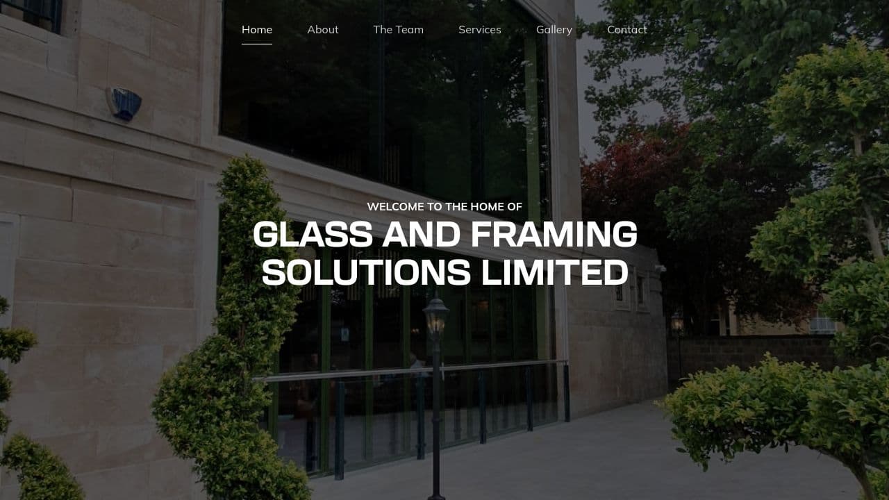 GLASS & FRAMING SOLUTIONS LIMITED website screenshot