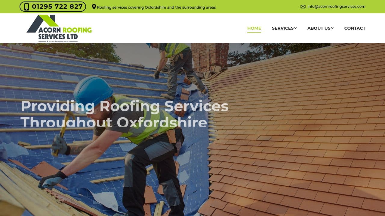 ACORN ROOFING SERVICES LTD website screenshot