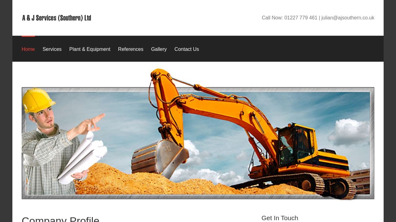 A & J SERVICES (SOUTHERN) LIMITED website screenshot