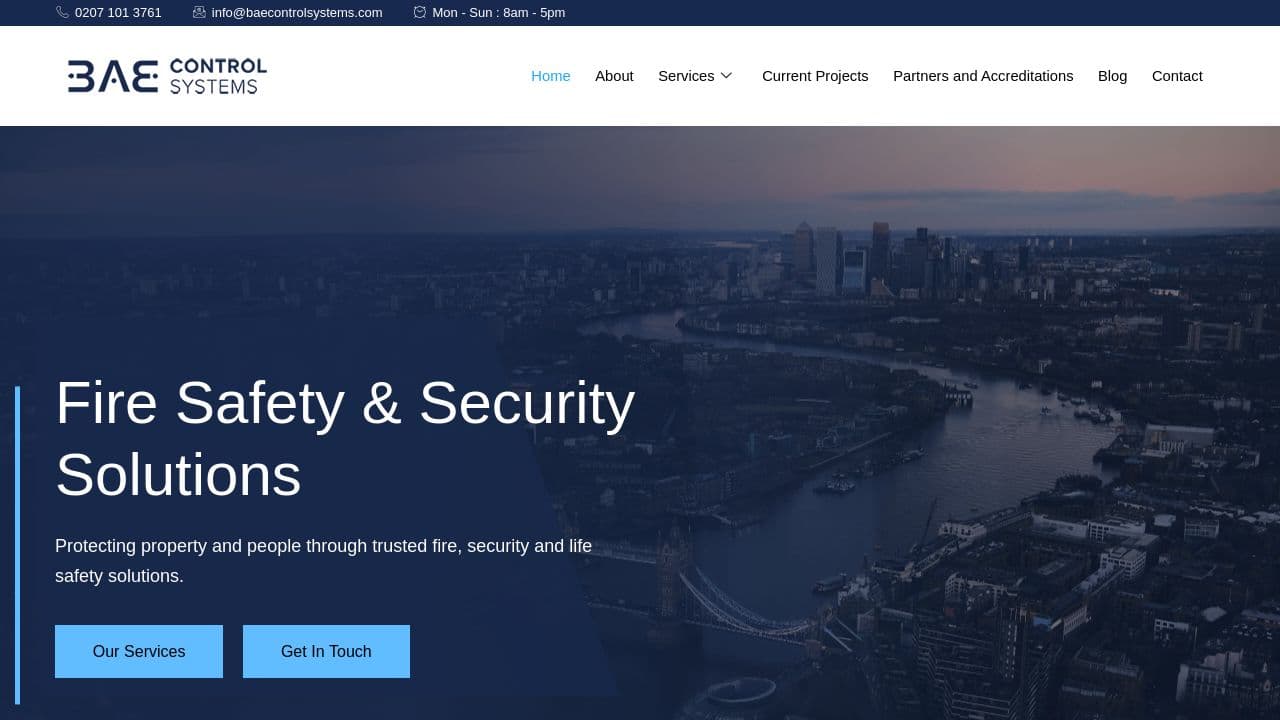 BAE CONTROL SYSTEMS LTD website screenshot