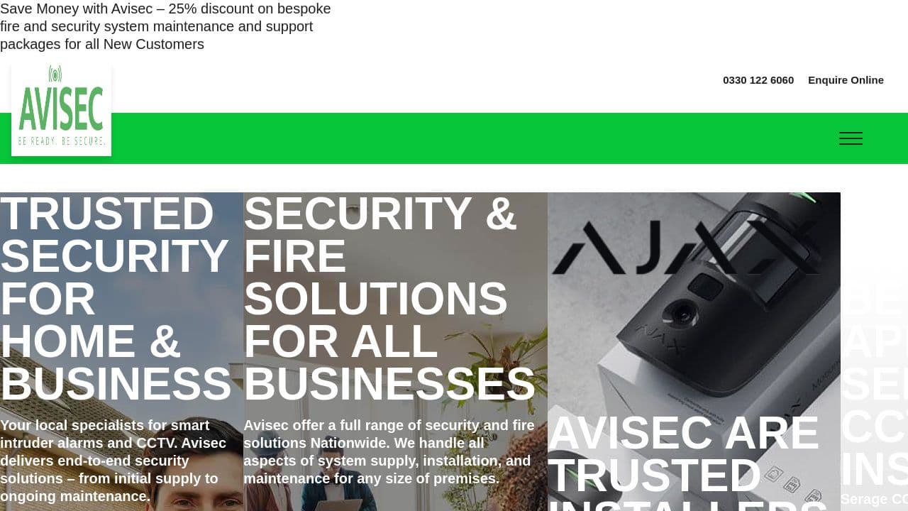 AVISEC LTD website screenshot