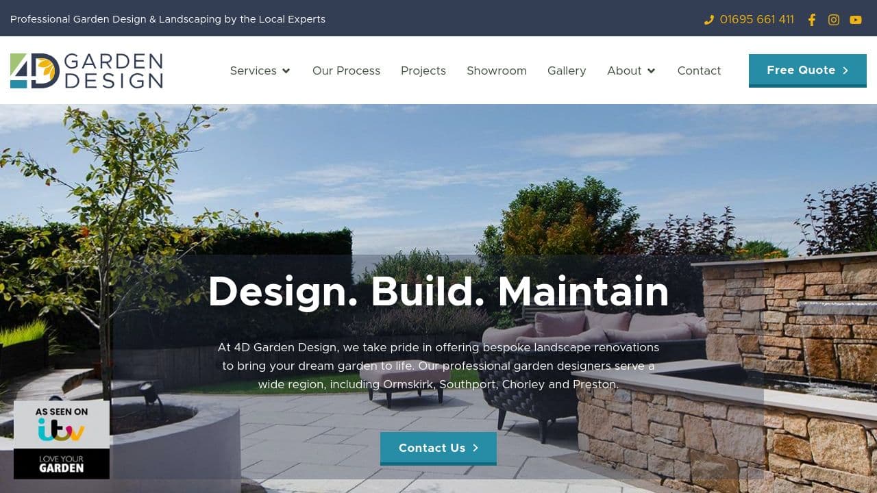 4D GARDEN DESIGN AND CONSTRUCTION LTD website screenshot