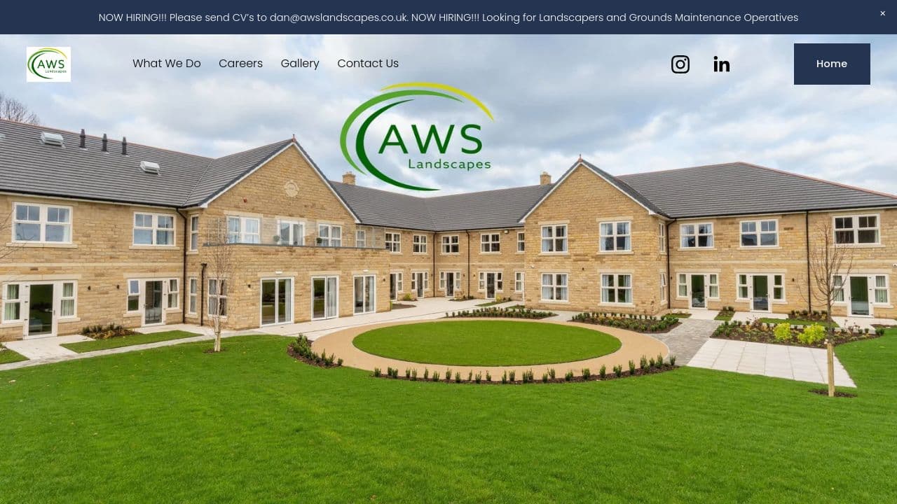AWS LANDSCAPES LTD. website screenshot