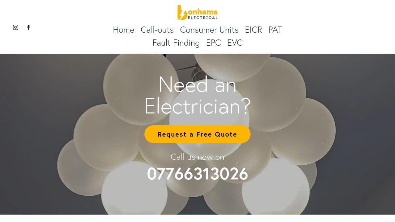 BONHAMS ELECTRICAL LTD website screenshot