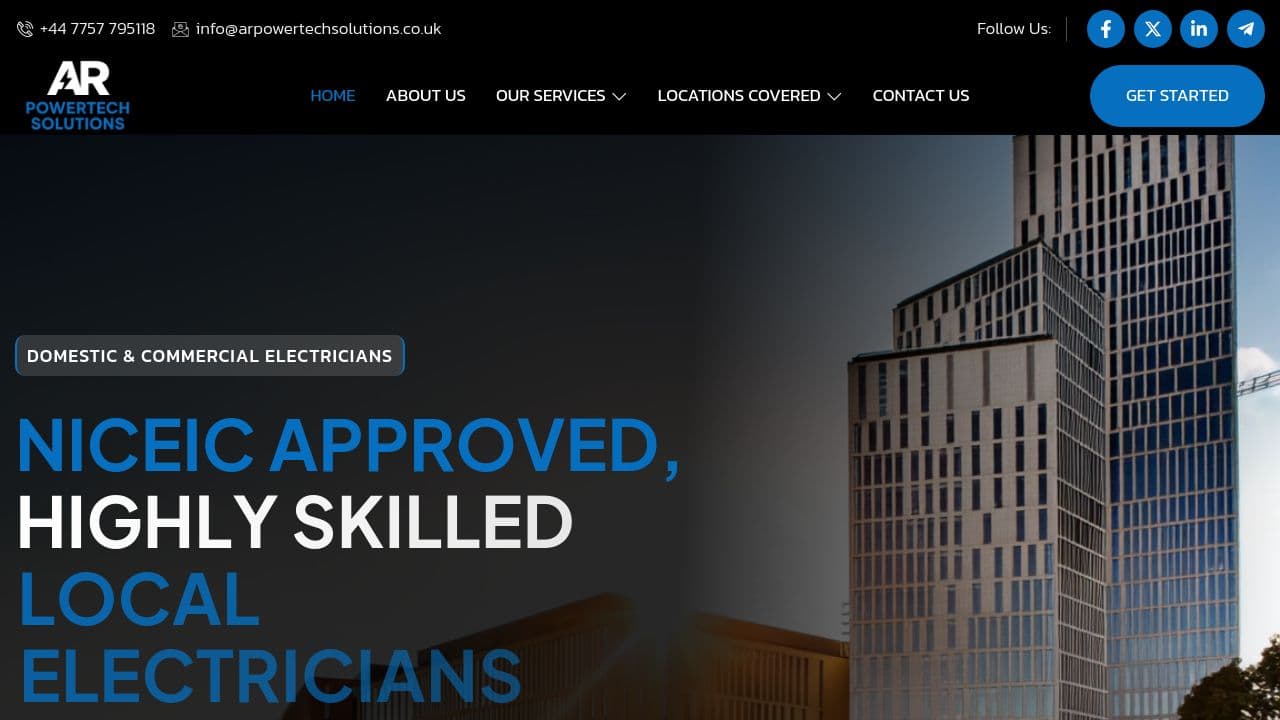 AR POWERTECH SOLUTIONS LTD website screenshot