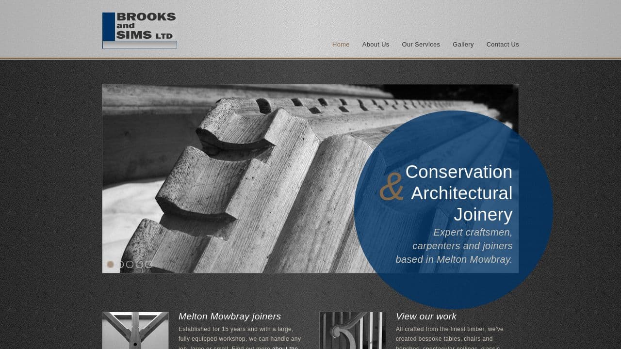 BROOKS AND SIMS LIMITED website screenshot