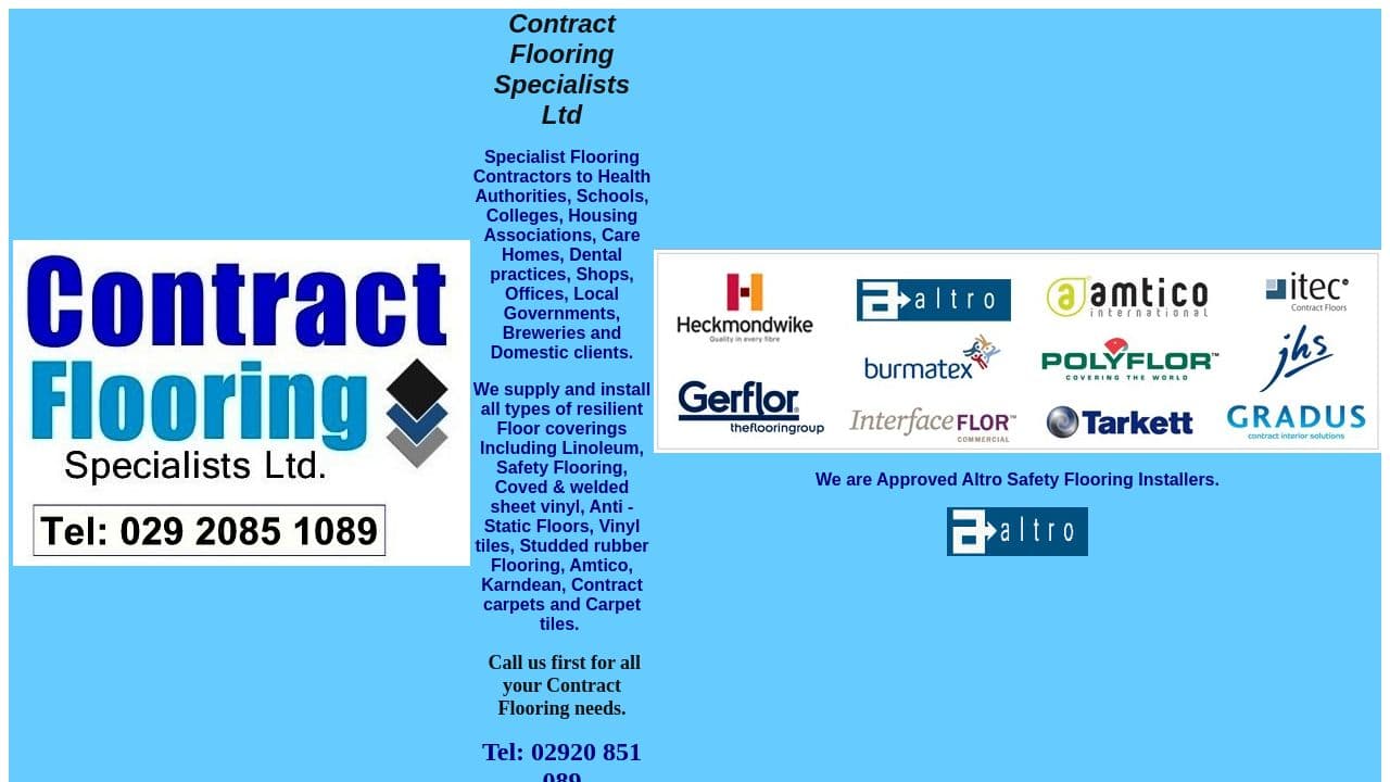 CONTRACT FLOORING SPECIALISTS LIMITED website screenshot