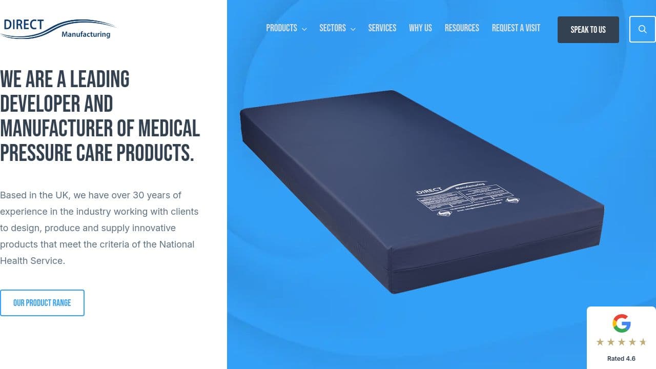 DIRECT MANUFACTURING LIMITED website screenshot