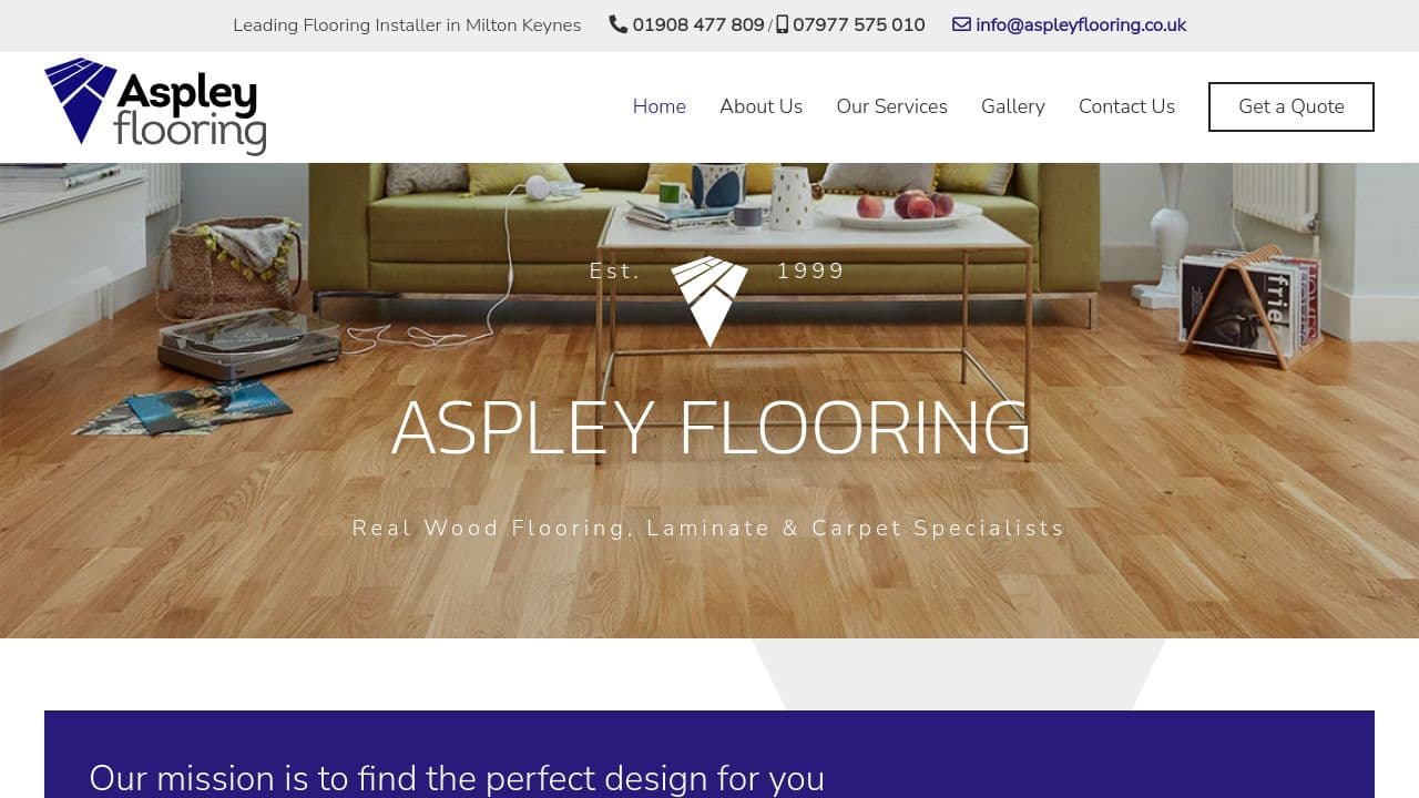 ASPLEY FLOORING LIMITED website screenshot