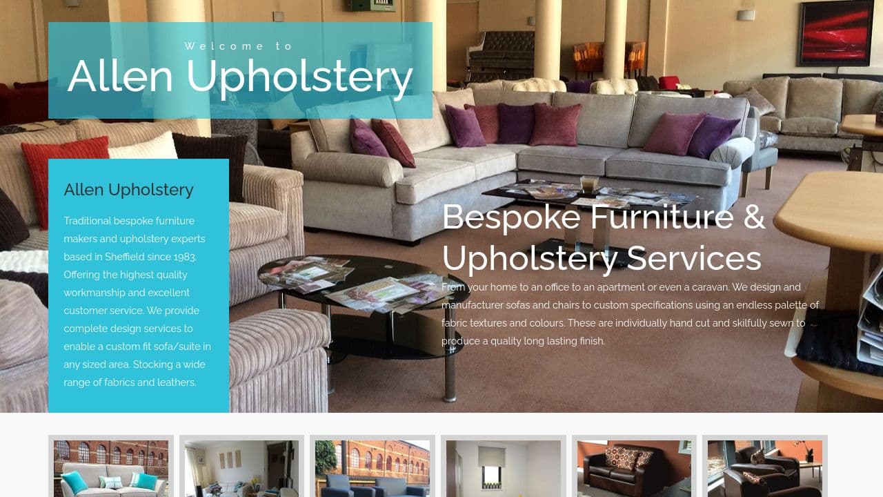 ALLEN UPHOLSTERY LTD website screenshot