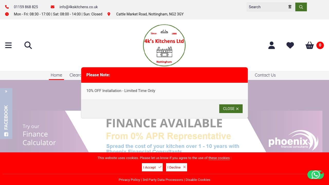 4K'S KITCHENS LTD website screenshot