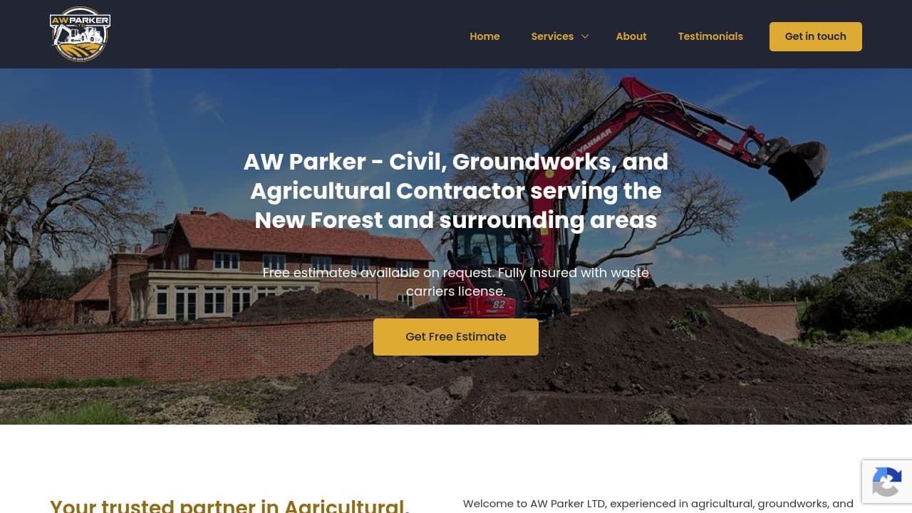 AW PARKER LTD website screenshot