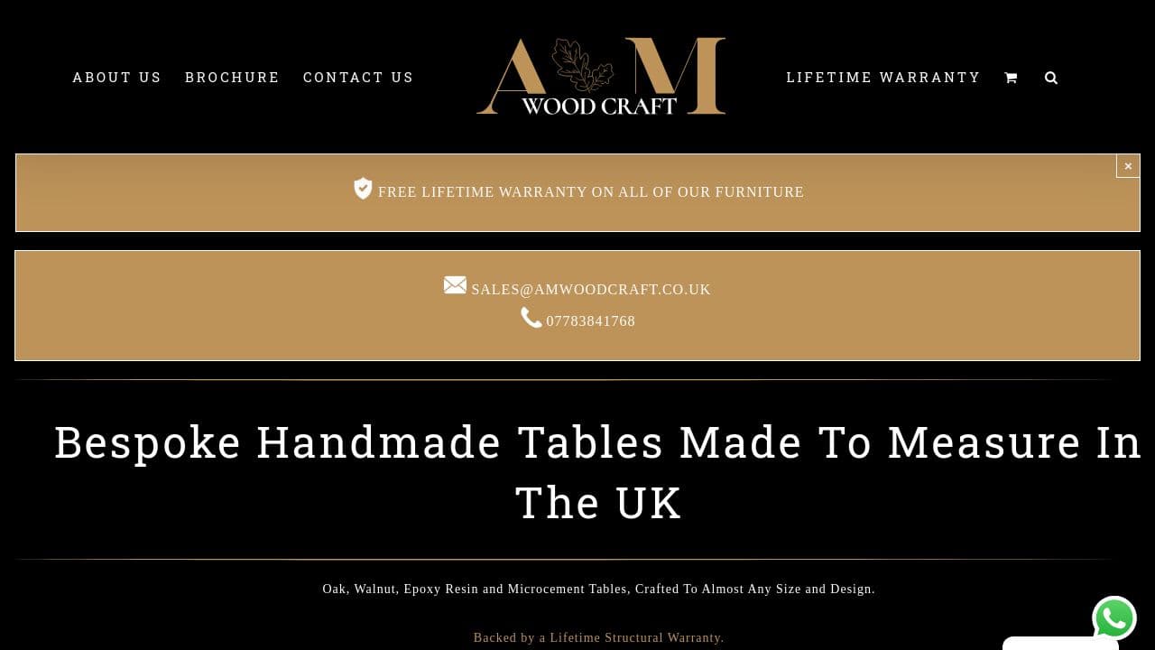 AM WOOD CRAFT LTD website screenshot