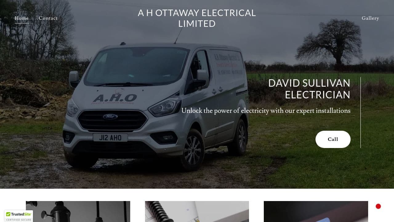 A H OTTAWAY ELECTRICAL LIMITED website screenshot