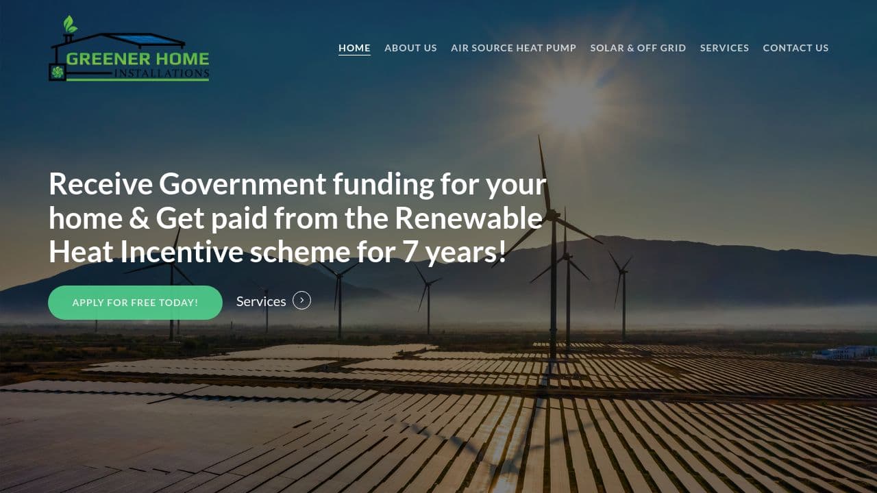 A GREENER HOME LTD website screenshot