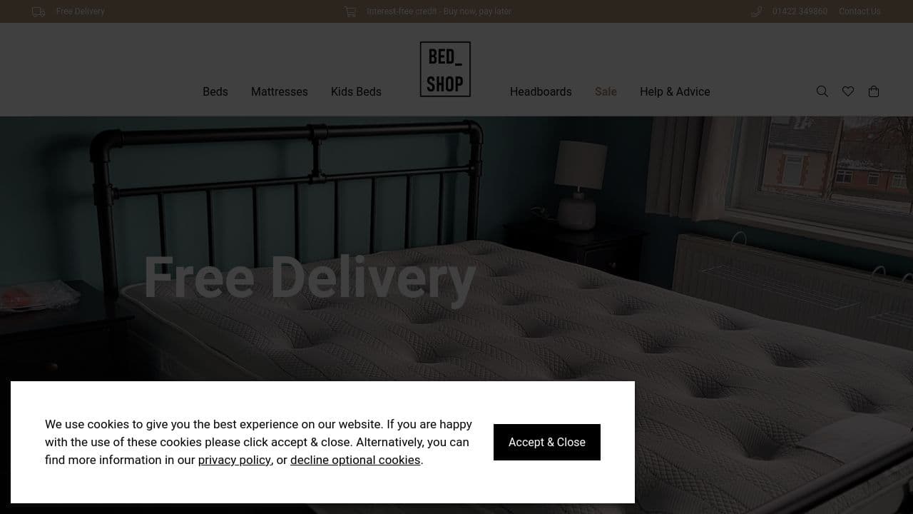 BED SHOP HALIFAX LTD website screenshot