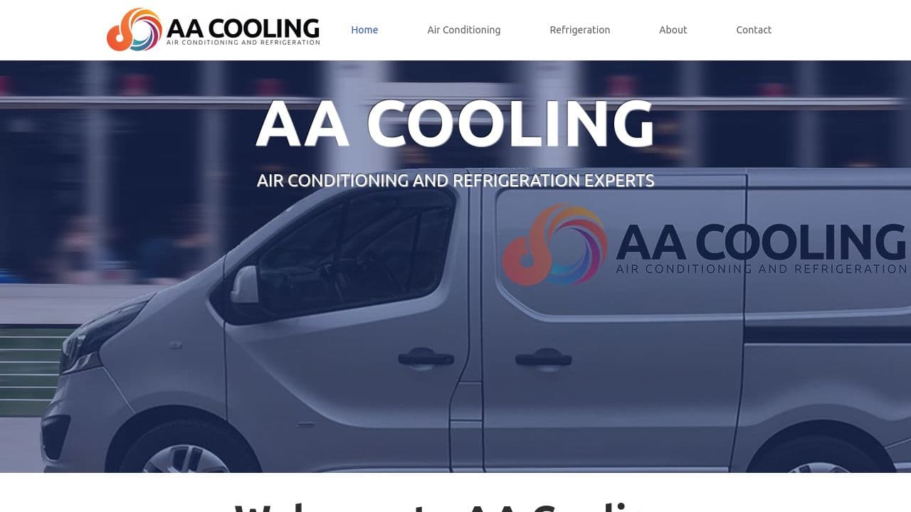 A A COOLING LIMITED website screenshot