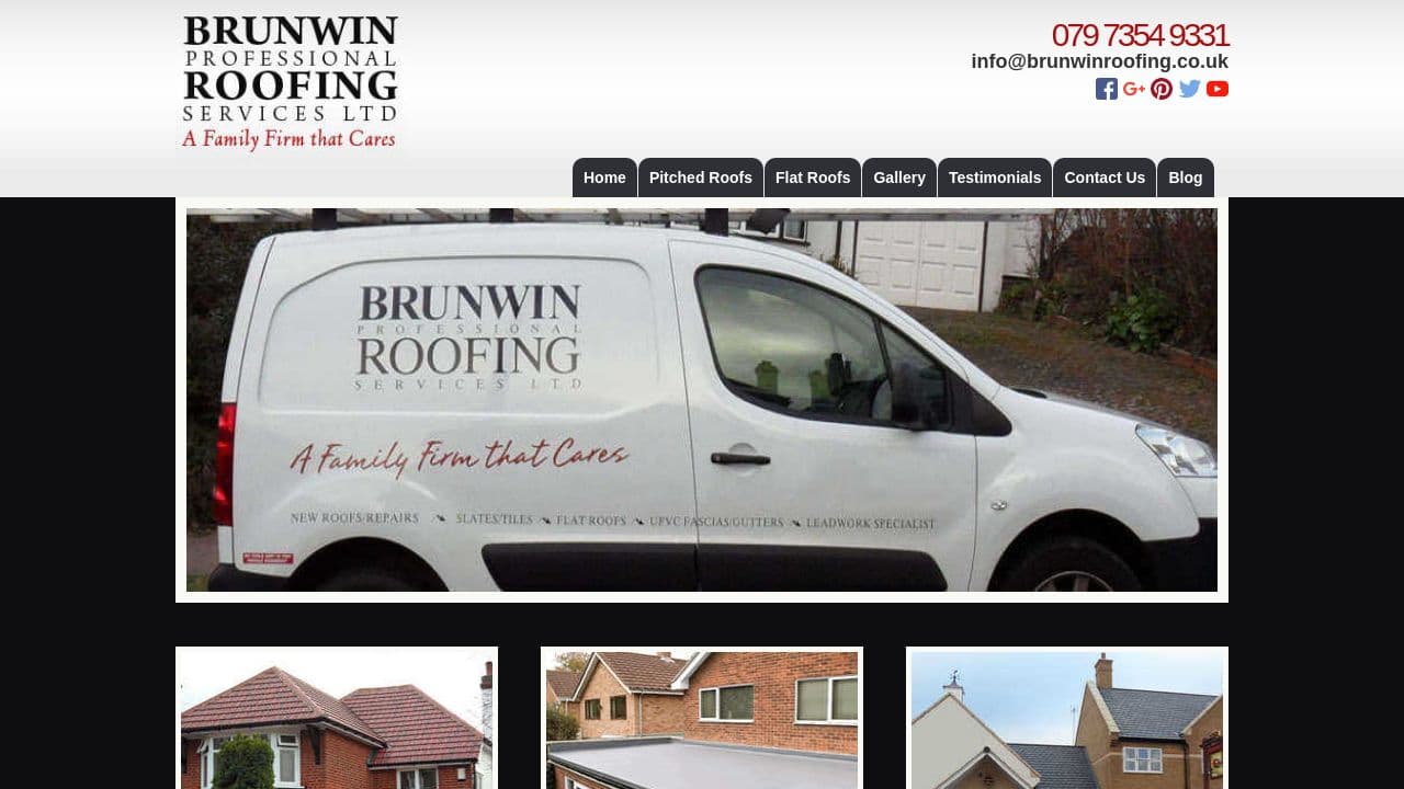 BRUNWIN PROFESSIONAL ROOFING SERVICES LTD website screenshot