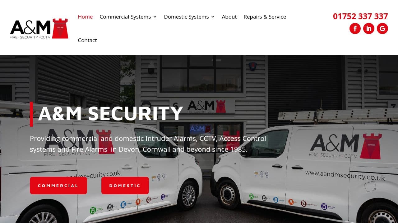 A & M SECURITY LIMITED website screenshot