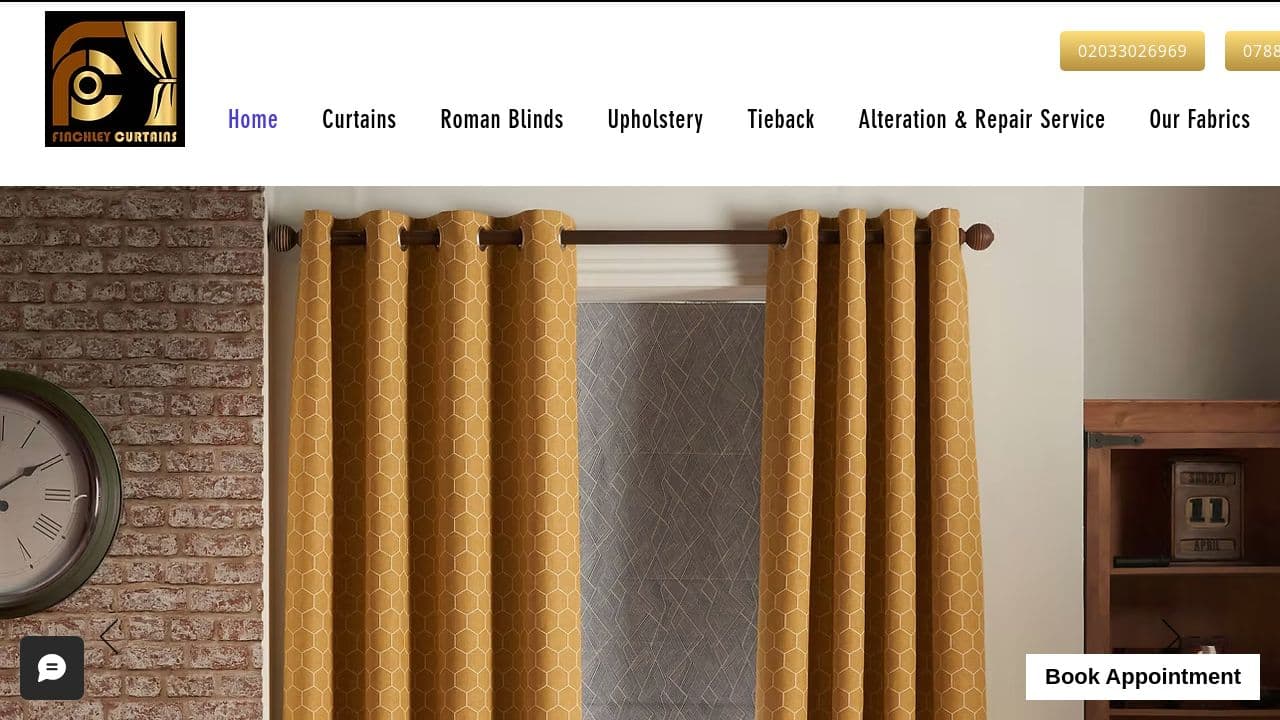 FINCHLEY CURTAINS LTD website screenshot
