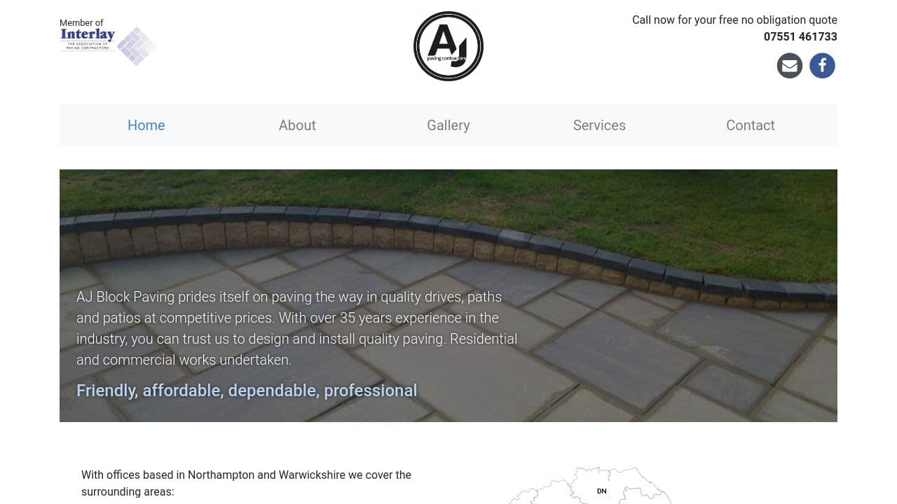 A H PAVING LTD website screenshot