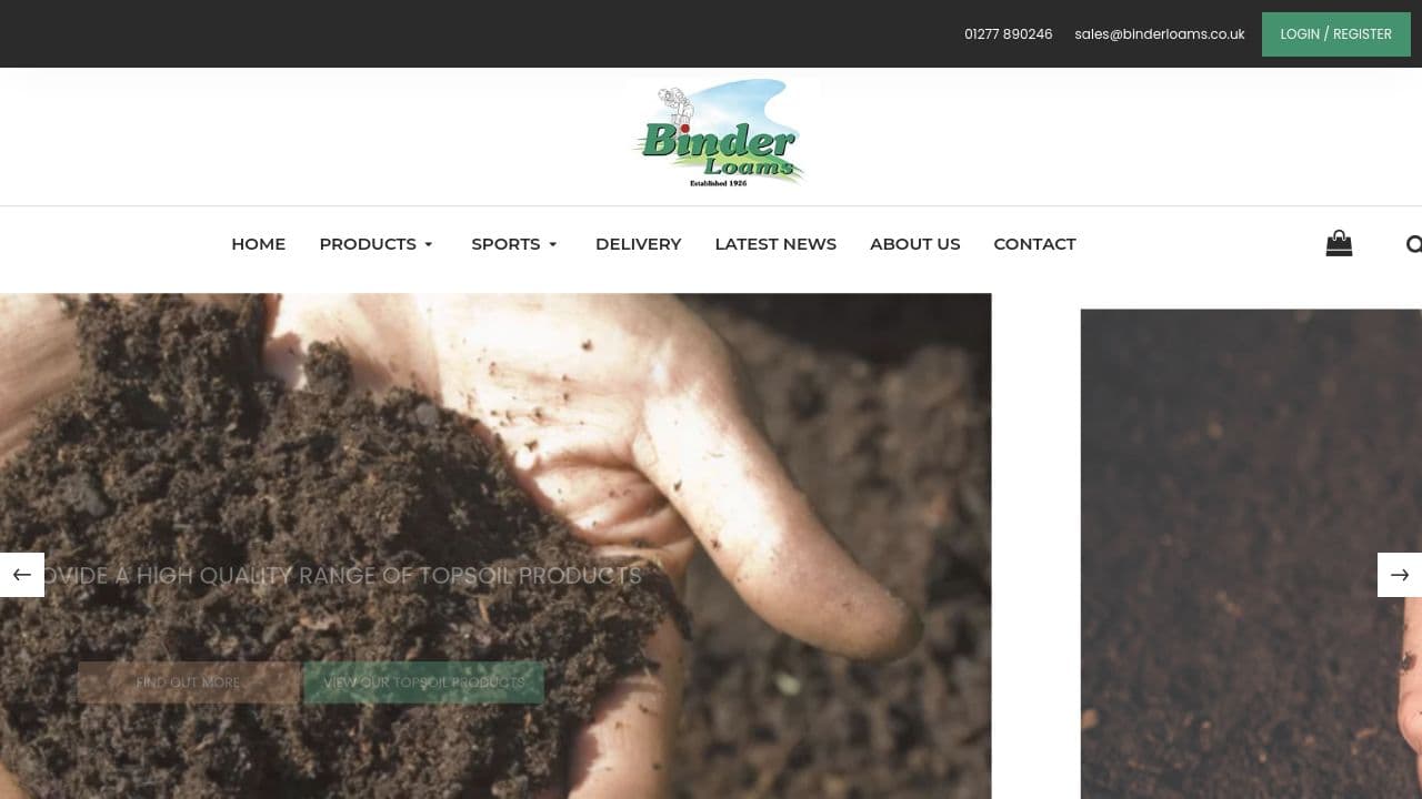 BINDER LOAMS LIMITED website screenshot