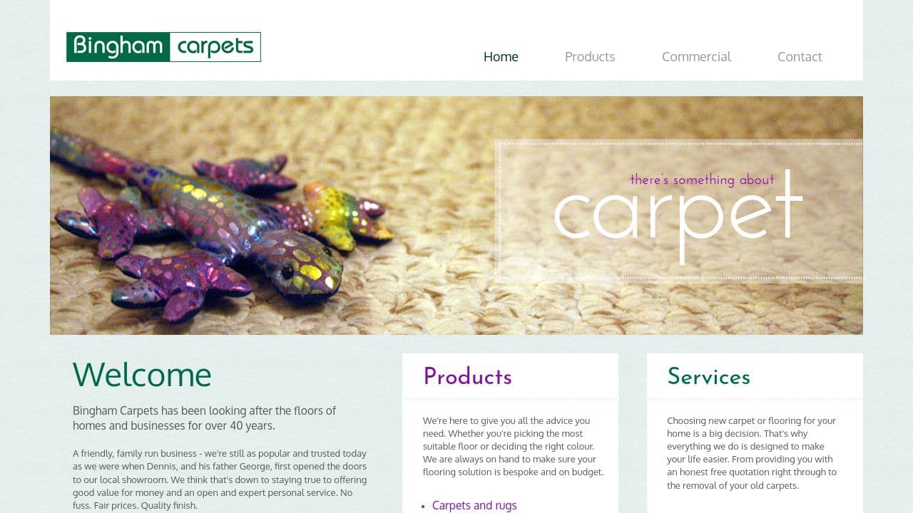 BINGHAM CARPETS LTD. website screenshot