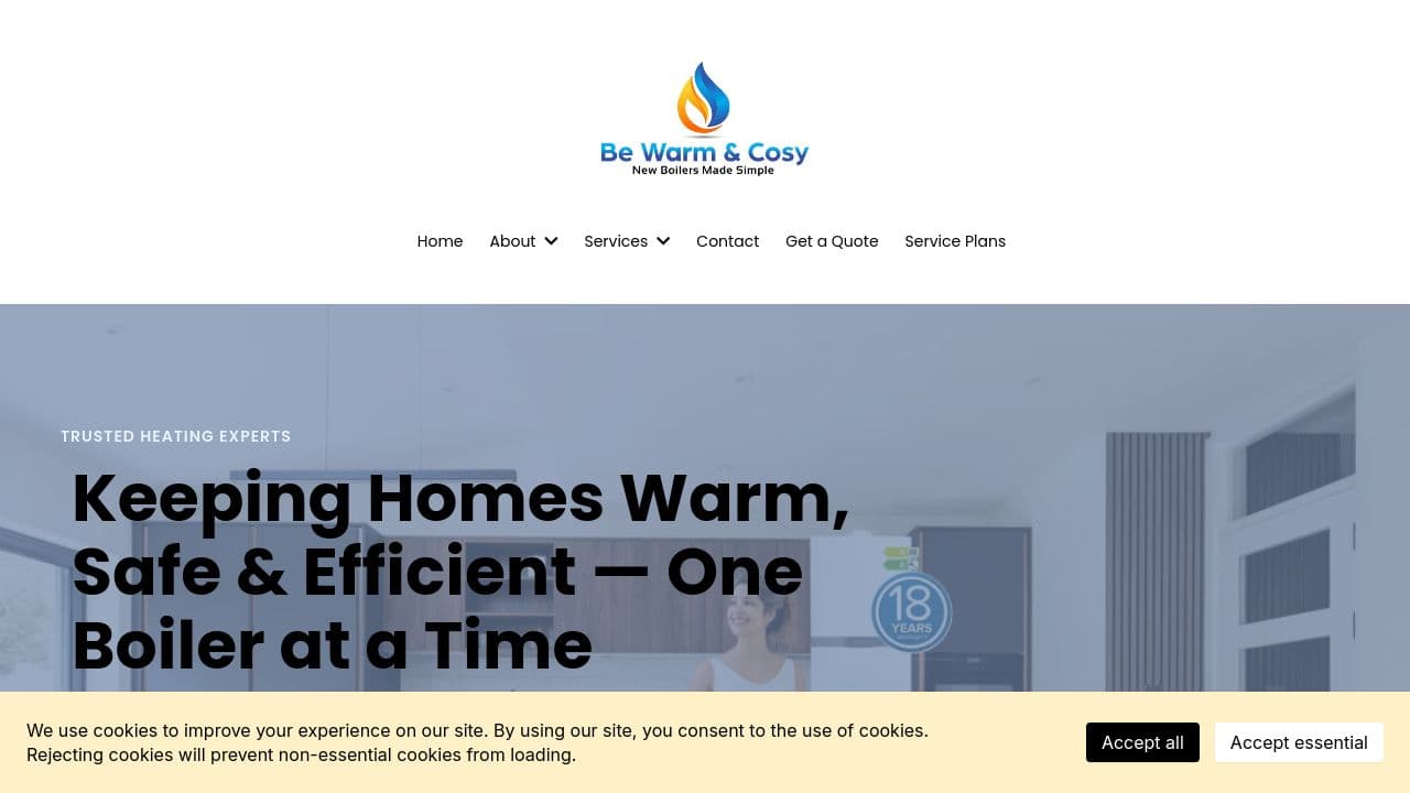 BE WARM AND COSY LTD website screenshot