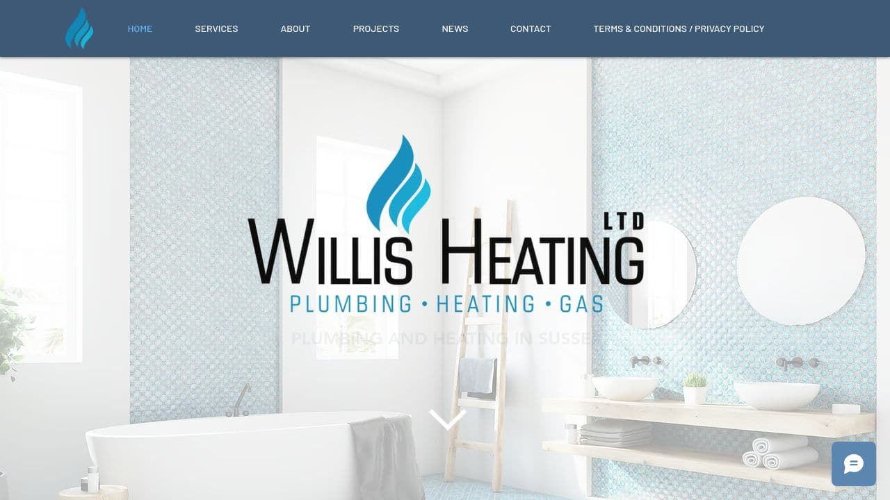 A WILLIS PLUMBING AND HEATING LIMITED website screenshot