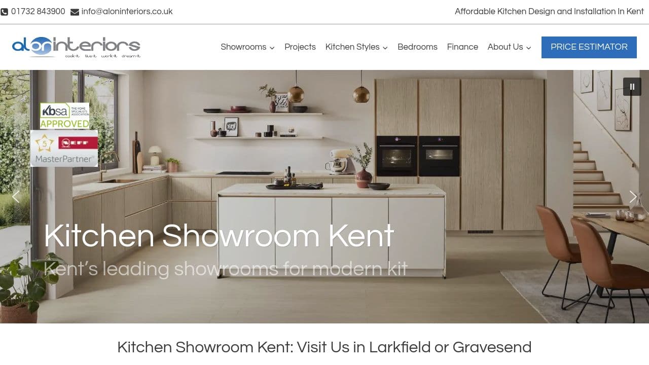 ALON INTERIORS LIMITED website screenshot