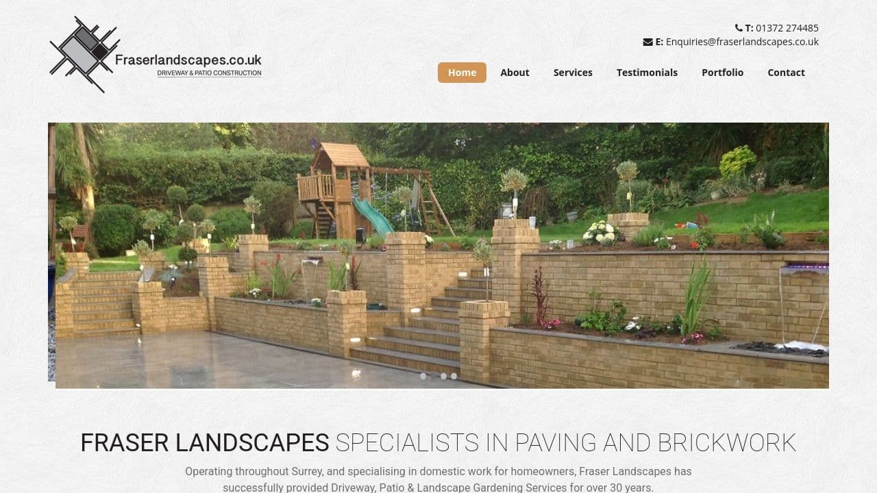 FRASER LANDSCAPES LIMITED website screenshot