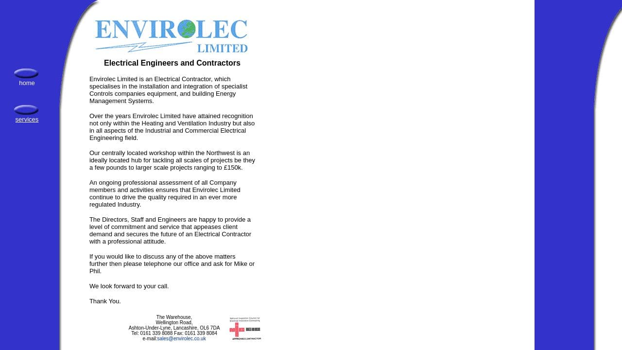 ENVIROLEC LIMITED website screenshot