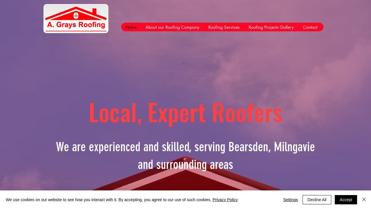 A. GRAYS ROOFING LTD website screenshot