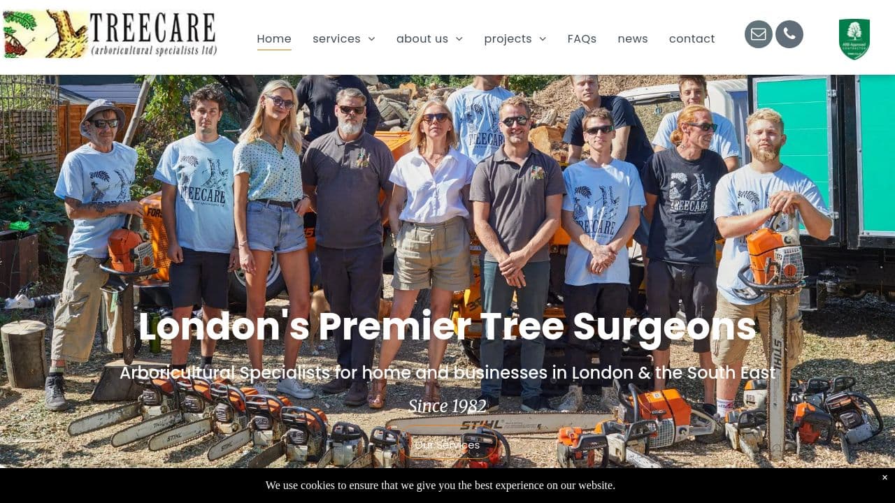 ARTISAN TREE CARE LIMITED website screenshot