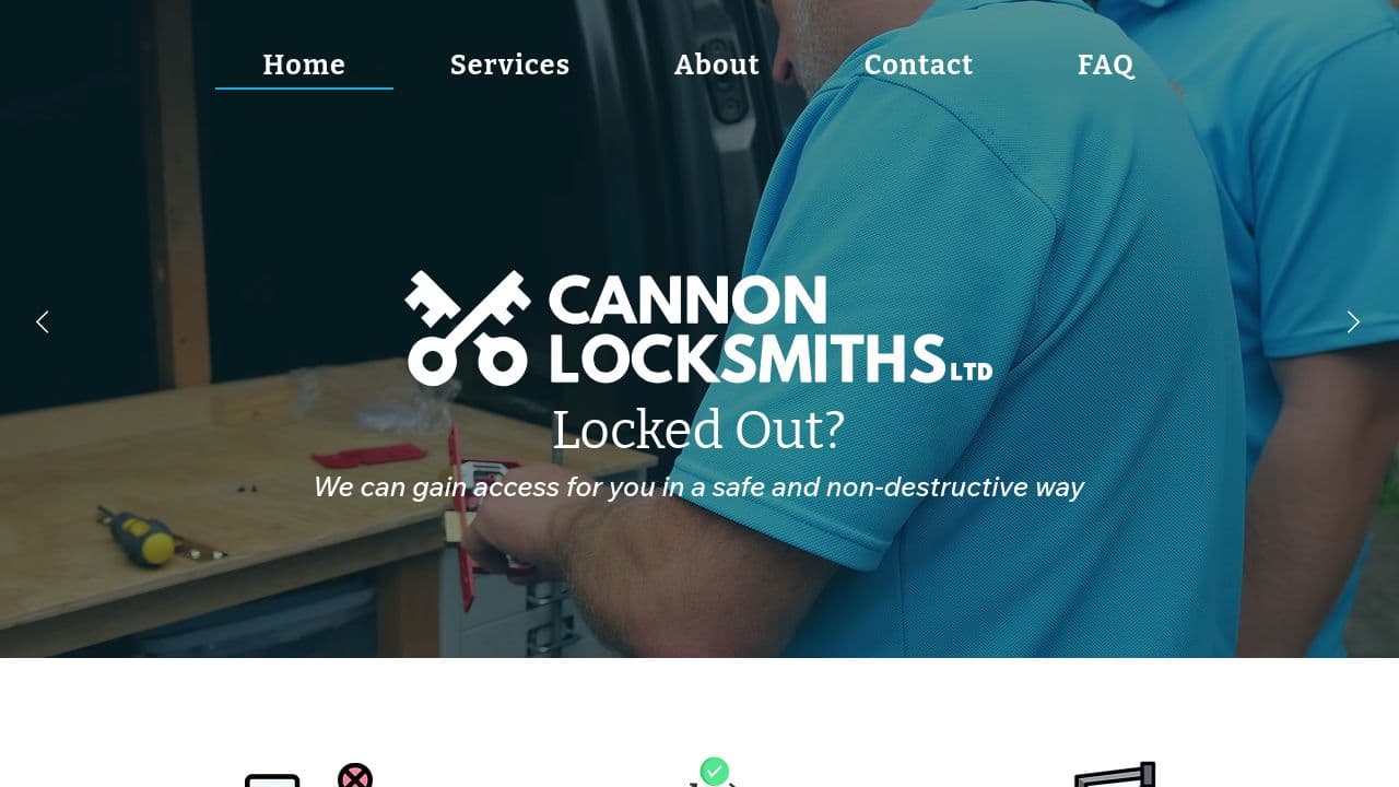 CANNON LOCKSMITHS LIMITED website screenshot