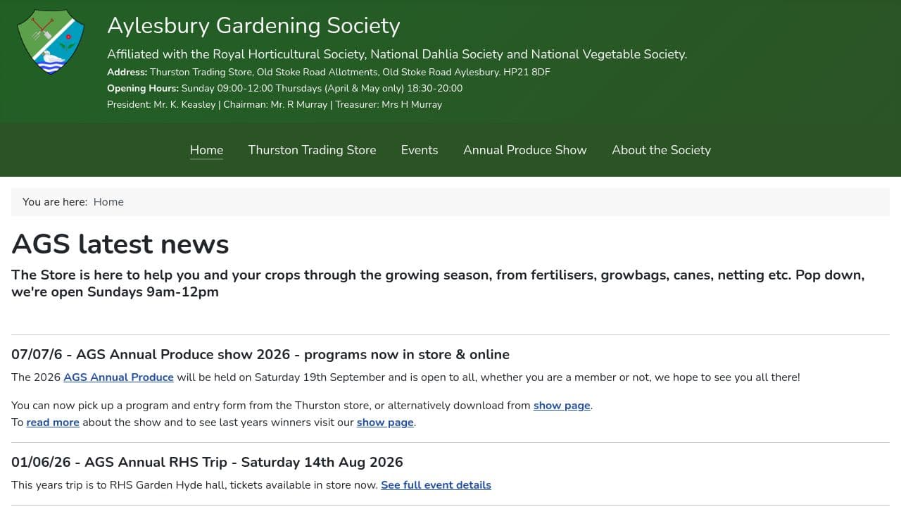 AYLESBURY GARDENING LTD website screenshot
