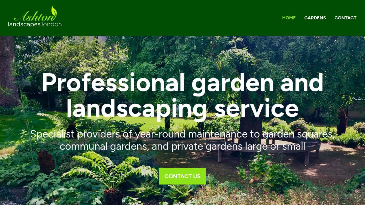 ASHTON LANDSCAPE LTD website screenshot