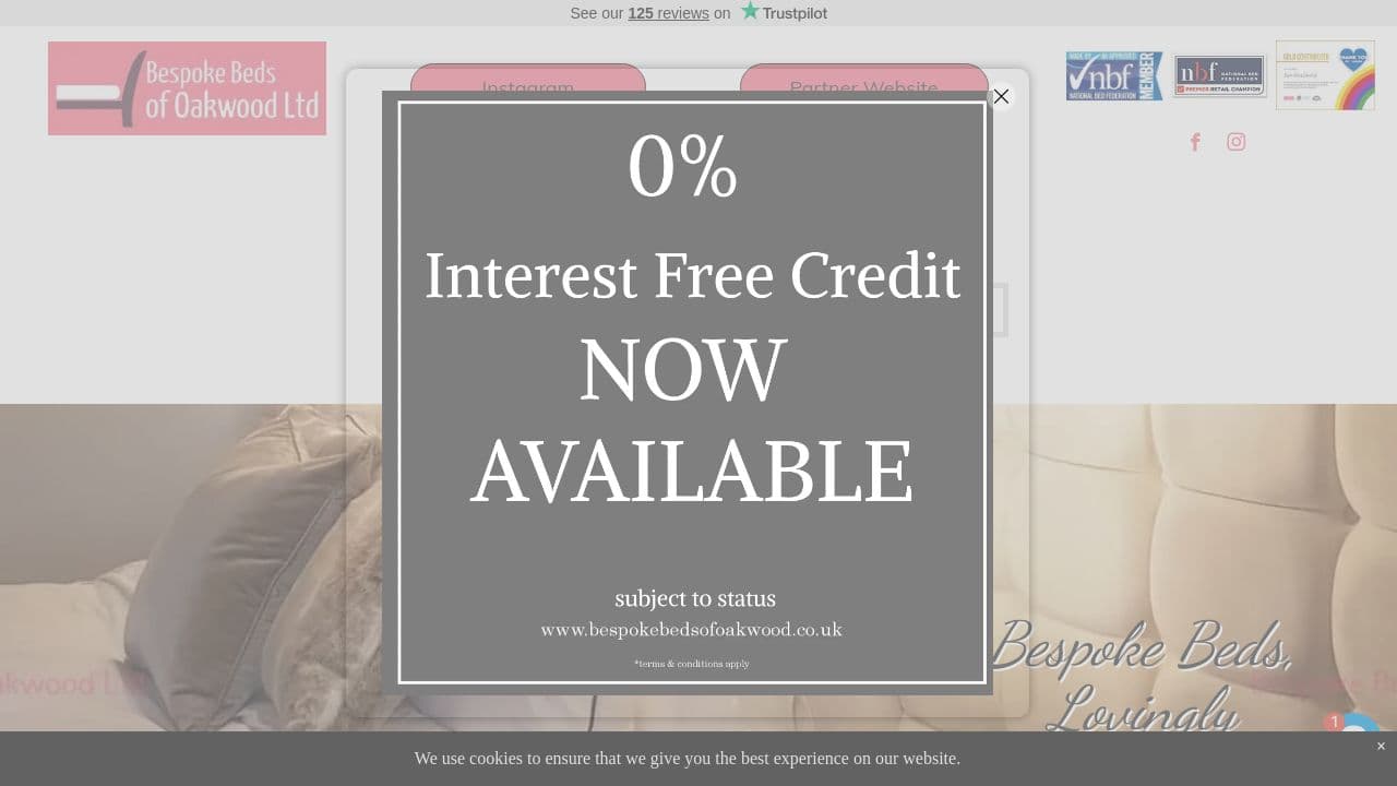 BESPOKE BEDS OF OAKWOOD LTD website screenshot