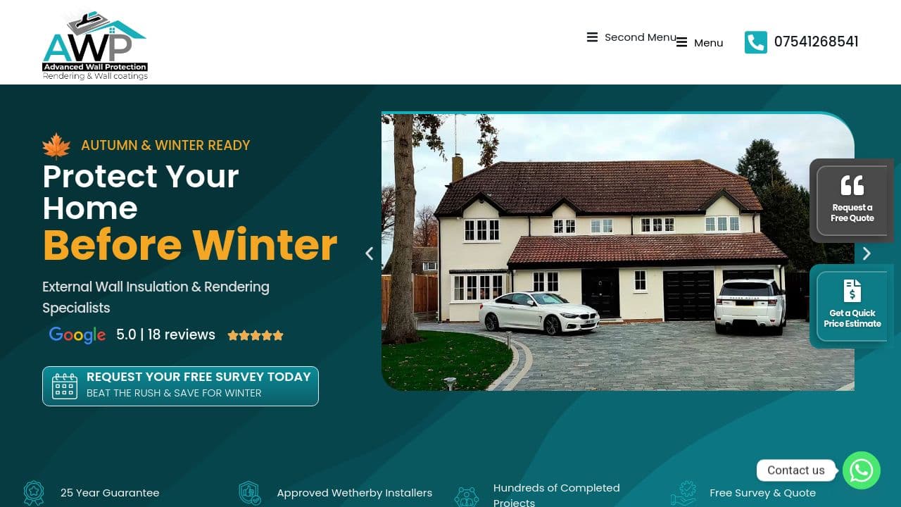 Professional Exterior Rendering, Wall Insulation, and Wall Coatings Services | Advanced Wall Protection Ltd