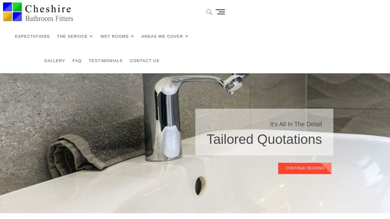CHESHIRE BATHROOM FITTERS LTD website screenshot