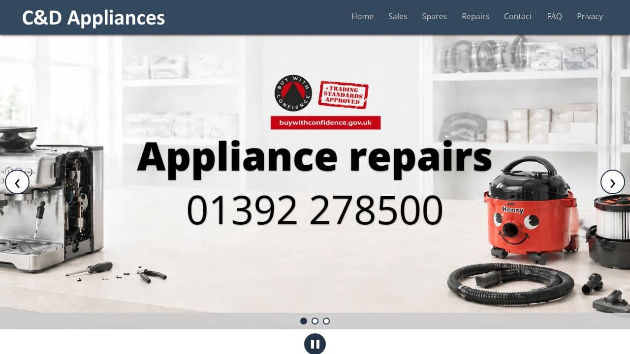 C D APPLIANCES LTD website screenshot