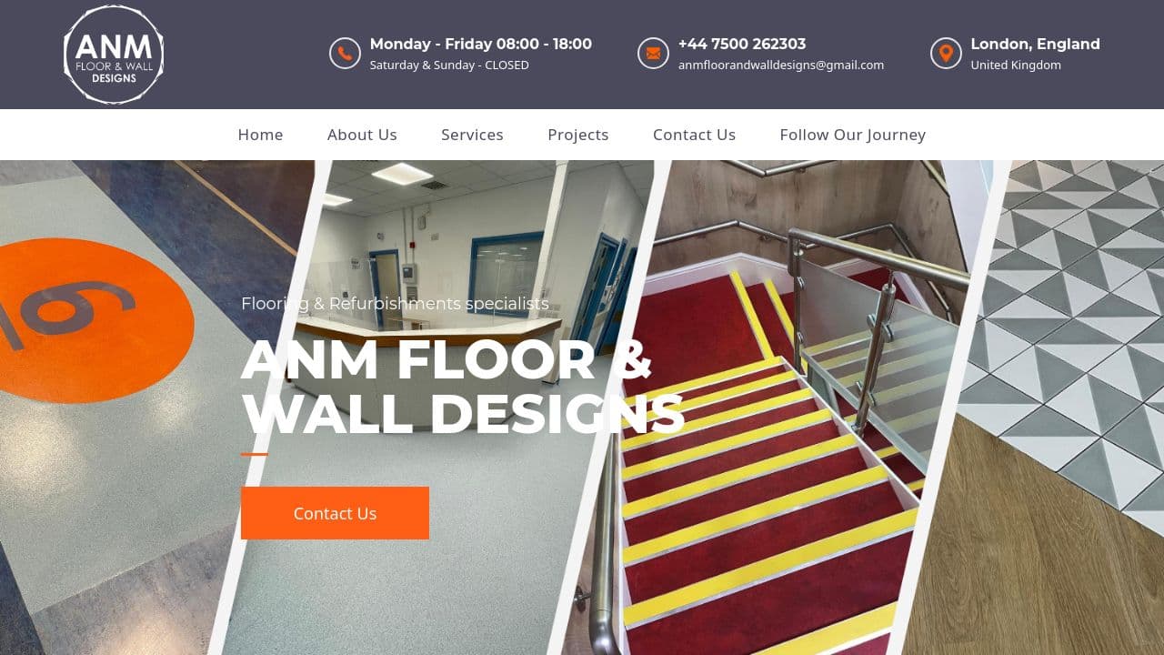 ANM FLOOR & WALL DESIGNS LTD website screenshot